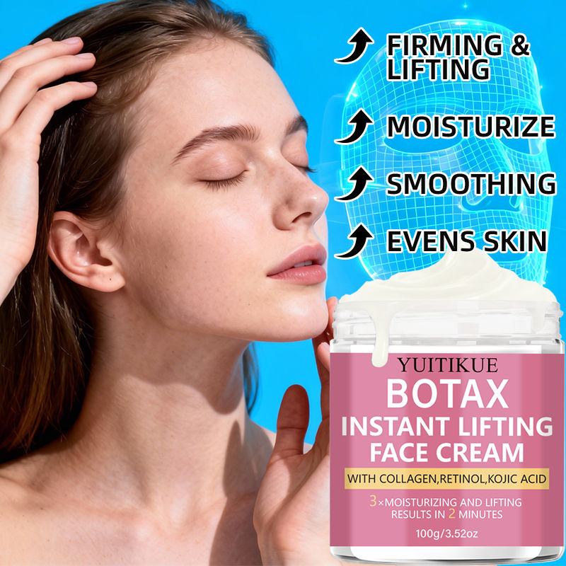 Instant Lifting Firming Face Cream Retinol Kojic Acid Anti Wrinkle Brightening Moisturizer Pure Shea Butter Organic Skin Tightening Hydrating Daily Anti Aging Cream for Smooth Radiant Youthful Looking Skin - View 3 of 3