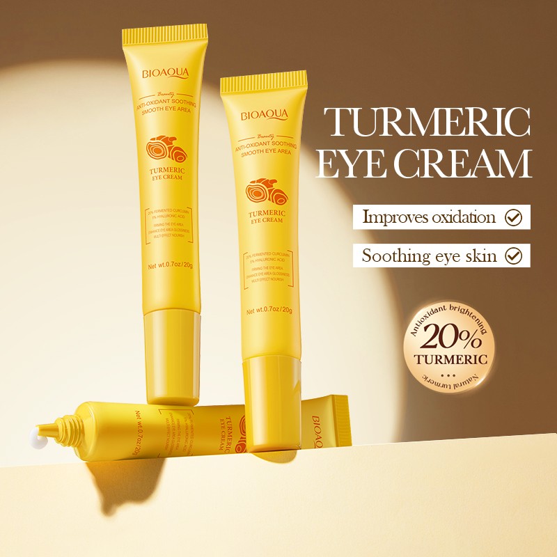 BIOAQUA Turmeric Eye Cream Anti-Oxidation Soothing Smooth Eye Area Enhance Eye Area Glossiness Firming Nourish 20g(FROM MALAYSIA) - View 3 of 3