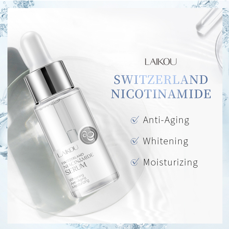 LAIKOU Nicotinamide Serum 17ml Whitening Spot Removal Refining Pores Brightening Facial Serum Hydrating Niacinamide Essence for Even Skin Tone Smooth Clear Healthy Looking Skin Daily Skincare - View 3 of 3