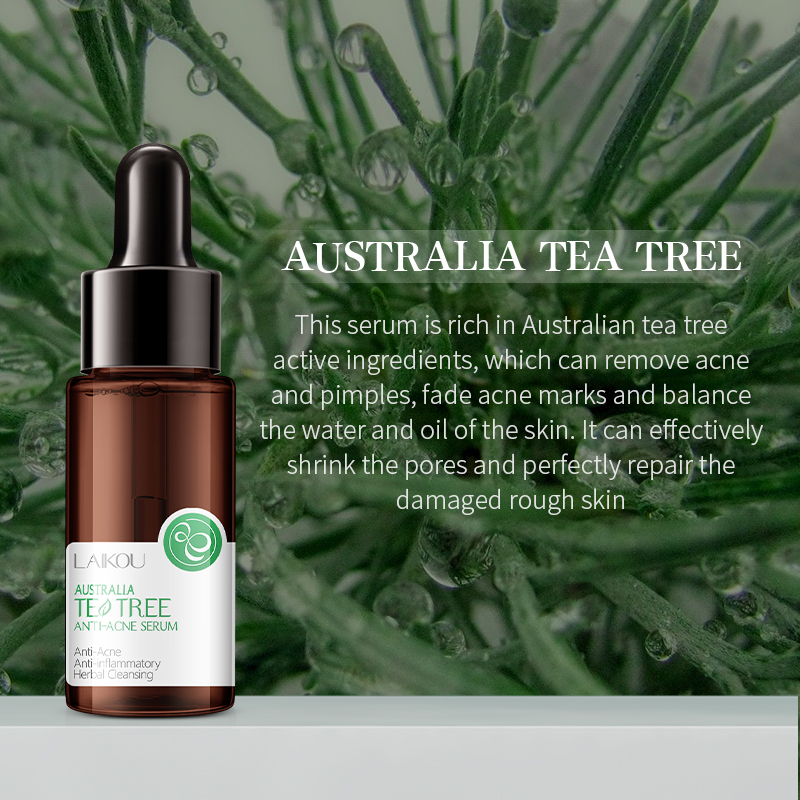 LAIKOU Anti Acne Serum 17ml Australia Tea Tree Essence Oil Control Anti Inflammatory Face Serum Acne Treatment Pore Refining Soothing Brightening Skin Care for Clear Smooth Healthy Looking Skin - View 2 of 3