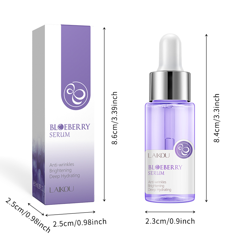 LAIKOU Blueberry Serum 17ml Anti Fine Lines Face Essence Hydrating Brightening Anti Aging Skin Care Facial Serum for Smooth Firm Radiant Healthy Looking Skin Daily Use Essence - View 3 of 3