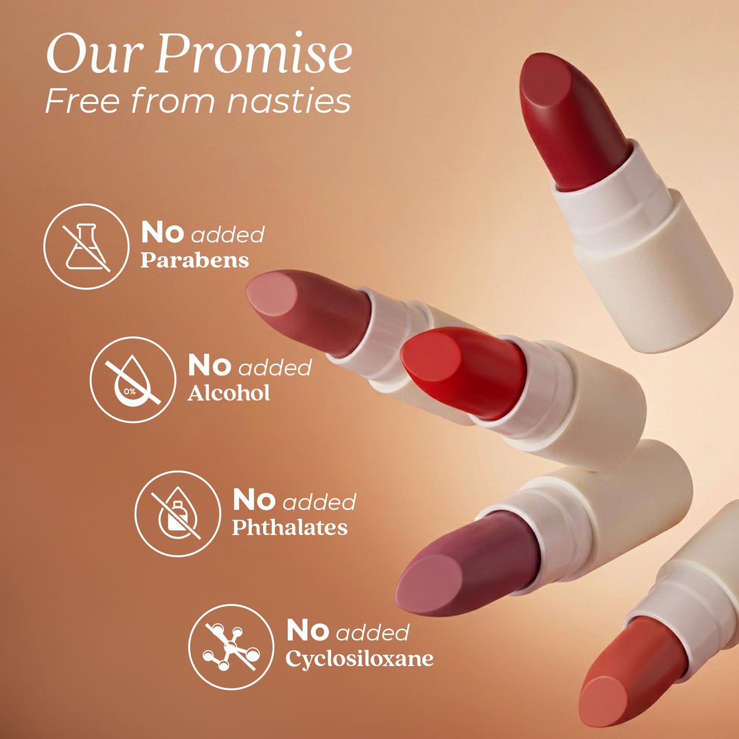 Just Herbs Herb Enriched Lipstick Kit | 8 Creamy Matte Shades | Travel Friendly & Richly Pigmented | Infused with Ashwagandha, Brahmi & Castor Oil | Curated for Indian Skin Tones - View 2 of 6