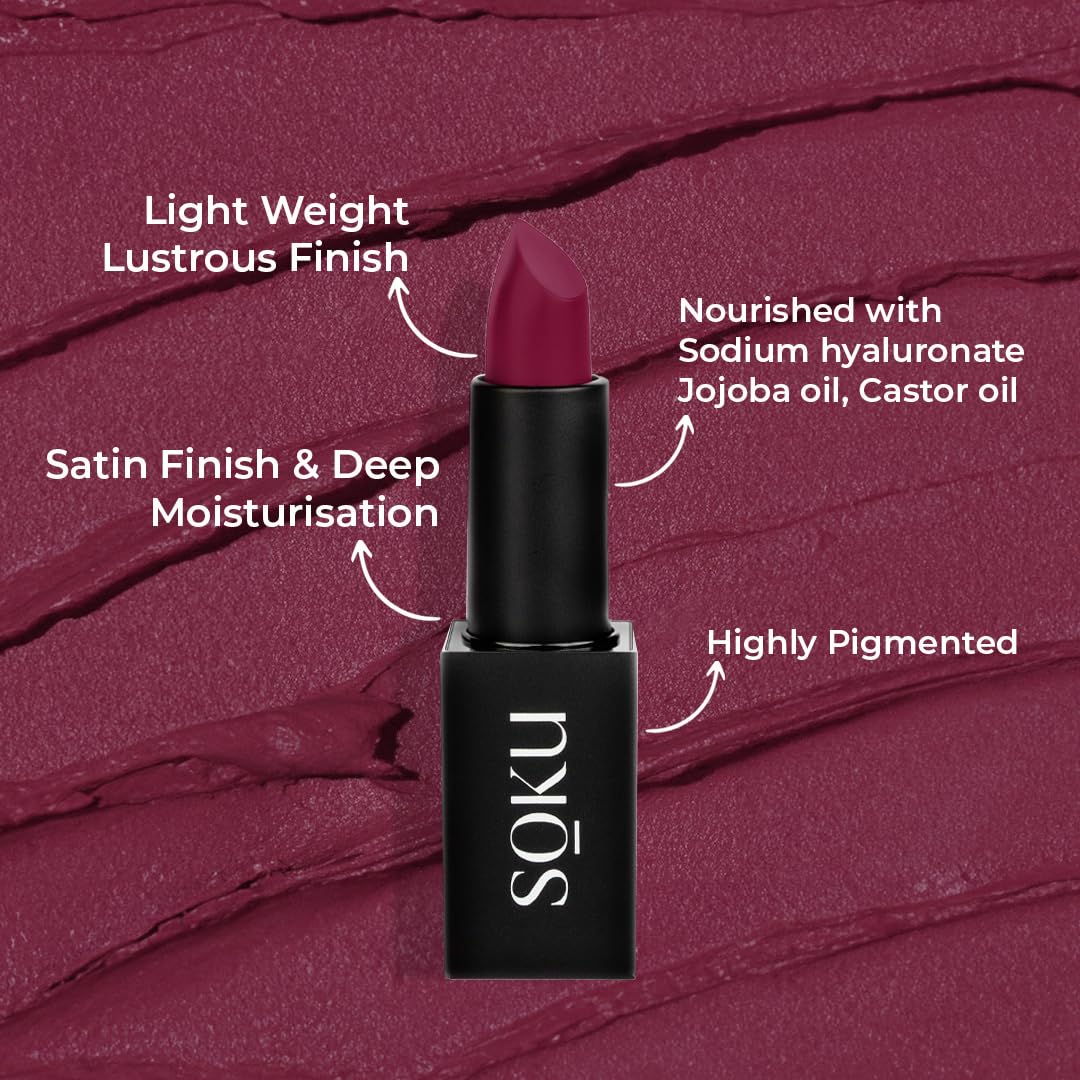 Censored Matte Long Lasting Lipstick for Women | Creamy Lipstick | Enriched with Jojoba Oil | Moisturising & Waterproof | Smooth Finish & Lightweight (Berry Bomb-11) - 4.2g - View 5 of 8