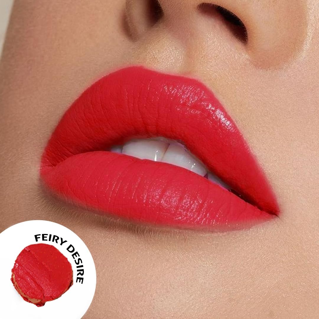 Censored Matte Long Lasting Lipstick for Women | Creamy Lipstick | Enriched with Jojoba Oil | Moisturising & Waterproof | Smooth Finish & Lightweight (Fiery Desire-13) - 4.2g - View 7 of 8