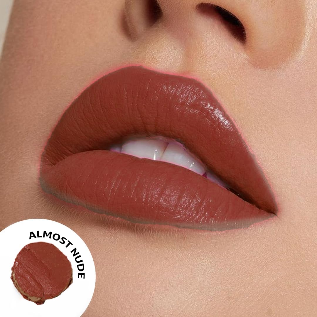 SOKU Censored Matte Long Lasting Lipstick for Women | Creamy Lipstick | Enriched with Jojoba Oil | Moisturising & Waterproof | Smooth Finish & Lightweight (Almost Nude 06) - 4.2g - View 7 of 8