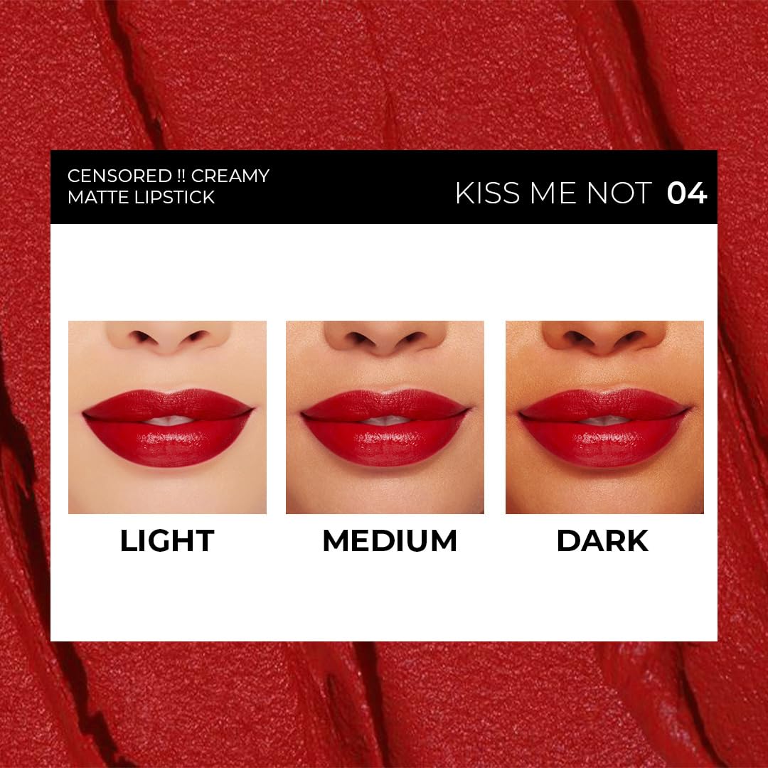 Censored Matte Long Lasting Lipstick for Women | Creamy Lipstick | Enriched with Jojoba Oil | Moisturising & Waterproof | Smooth Finish & Lightweight (Crushing On You 02) - 4.2g - View 5 of 8