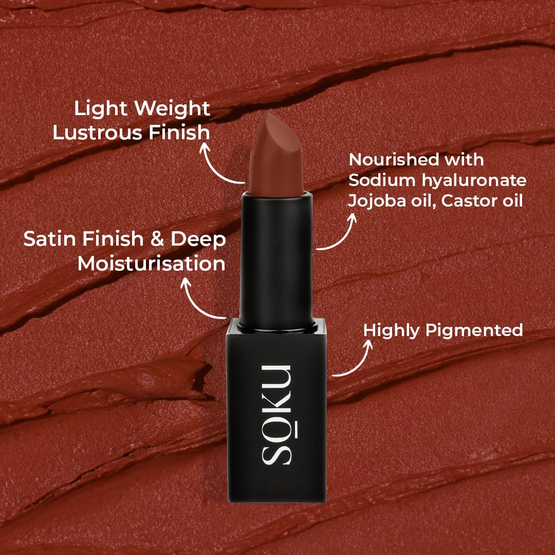Censored Matte Long Lasting Lipstick for Women | Creamy Lipstick | Enriched with Jojoba Oil | Moisturising & Waterproof | Smooth Finish & Lightweight (Love Bug 08) - 4.2g - View 5 of 8