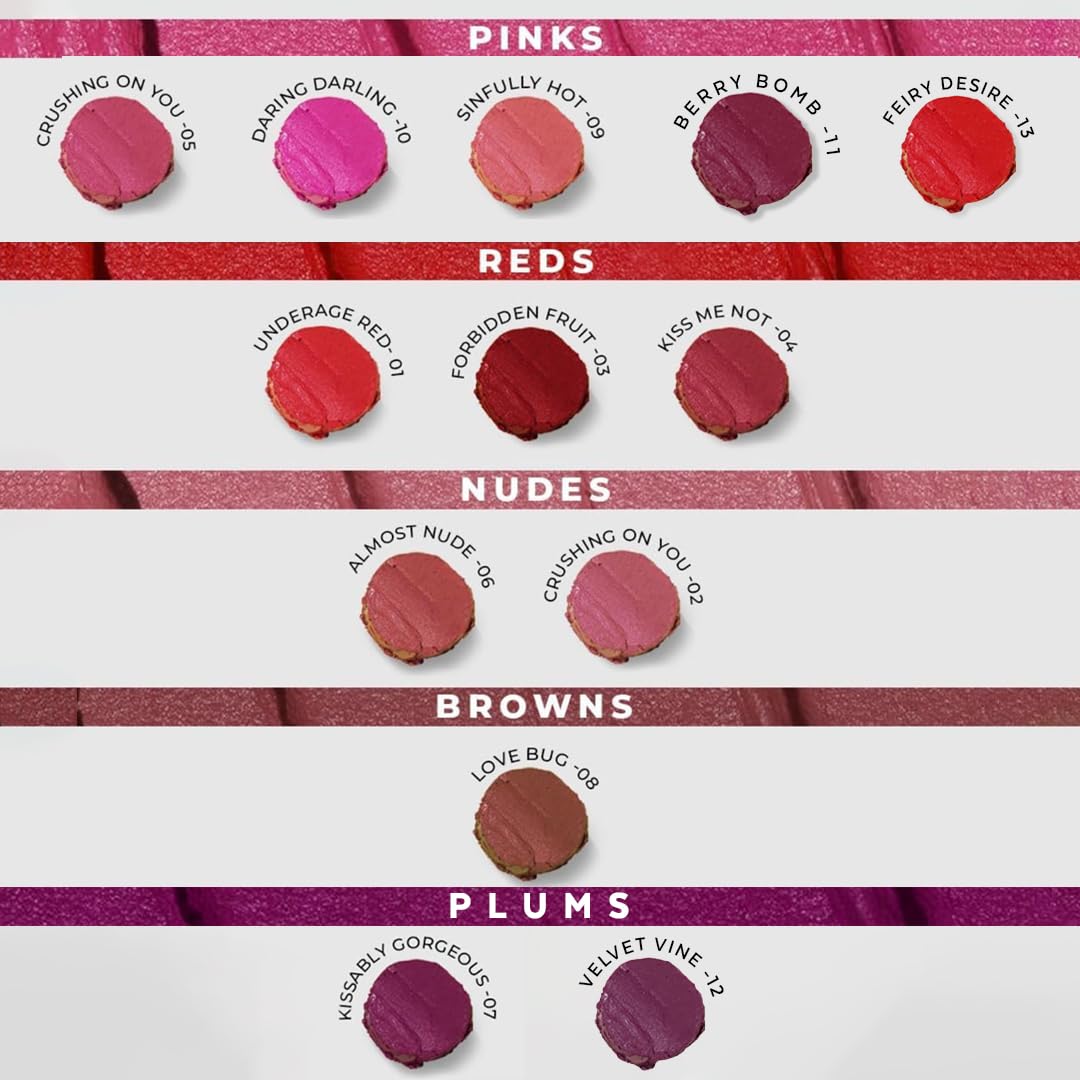 Censored Matte Long Lasting Lipstick for Women | Creamy Lipstick | Enriched with Jojoba Oil | Moisturising & Waterproof | Smooth Finish & Lightweight (Sinfully 09) - 4.2g - View 3 of 8