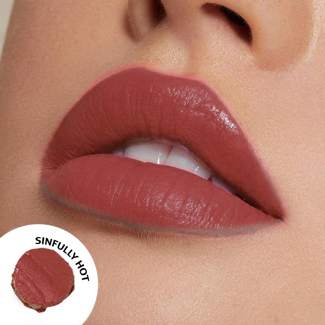 Censored Matte Long Lasting Lipstick for Women | Creamy Lipstick | Enriched with Jojoba Oil | Moisturising & Waterproof | Smooth Finish & Lightweight (Sinfully 09) - 4.2g - View 7 of 8