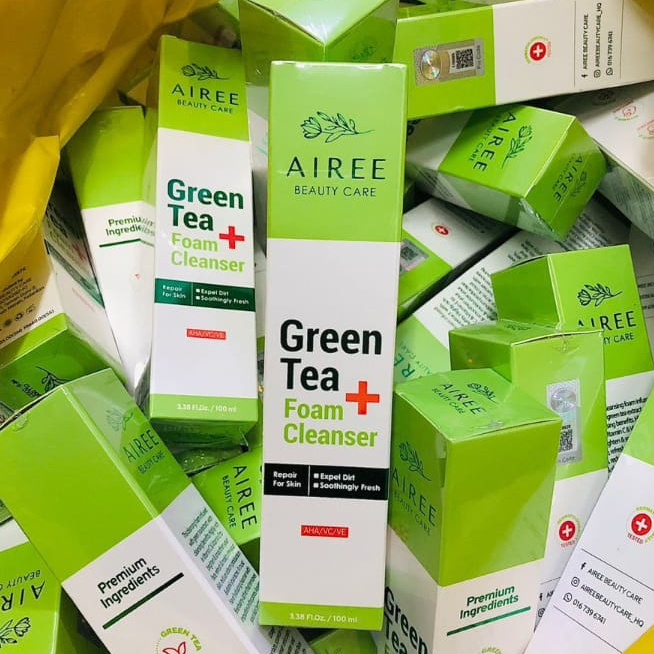AIREE Beauty Green Tea Plus Foam Cleanser 100ml Deep Cleansing Facial Wash Oil Control Hydrating Face Cleanser Green Tea Skin Care Pencuci Muka for Smooth Fresh Healthy Looking Skin Daily Use - View 2 of 3