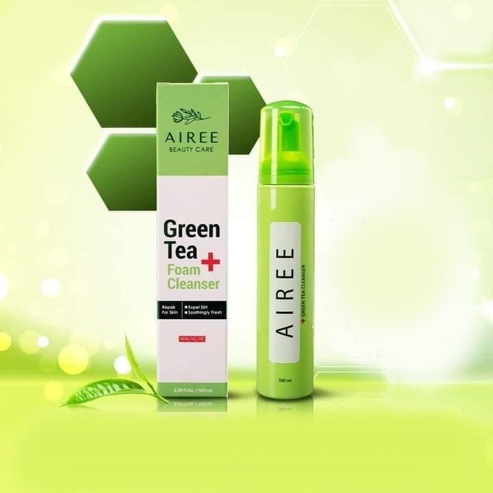 AIREE Beauty Green Tea Plus Foam Cleanser 100ml Deep Cleansing Facial Wash Oil Control Hydrating Face Cleanser Green Tea Skin Care Pencuci Muka for Smooth Fresh Healthy Looking Skin Daily Use - View 3 of 3