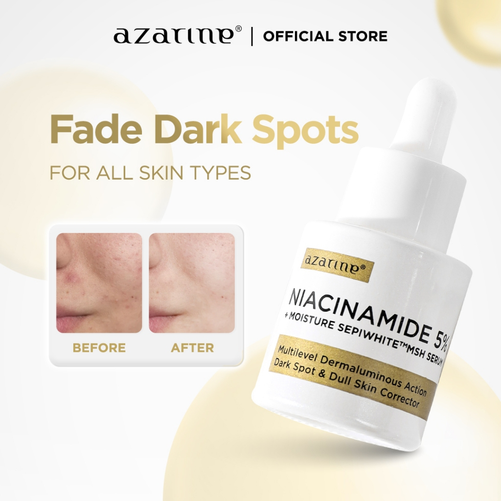 Azarine Niacinamide 5% Moisture Sepiwhite MSH Serum 20ml Brightening Hydrating Facial Serum Dark Spot Care Skin Tone Evenness Oil Control Daily Skincare for Smooth Radiant Healthy Looking Skin - View 2 of 3