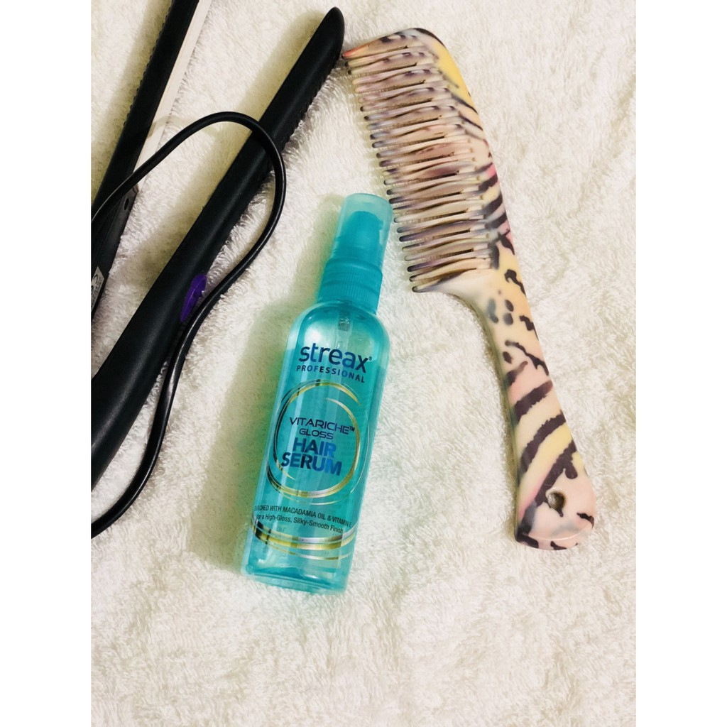 Streax Professional Vitariche Gloss Hair Serum 100ml with walnut oil and vitamin E for smooth, shiny, frizz-free hair protection, lightweight nourishment, salon-style finish, suitable for dry and damaged hair, everyday professional care. - View 3 of 3