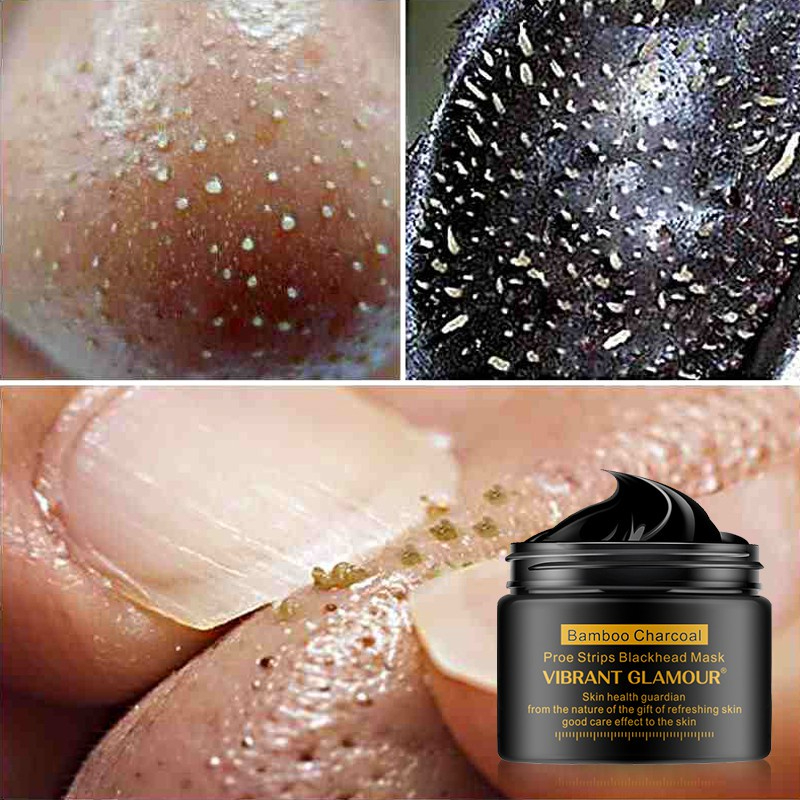 VIBRANT GLAMOUR Bamboo Charcoal Blackhead Remover Face Mask Peel-Off Acne Treatment Peeling Mask Deep Cleansing Shrink Pore - View 2 of 3