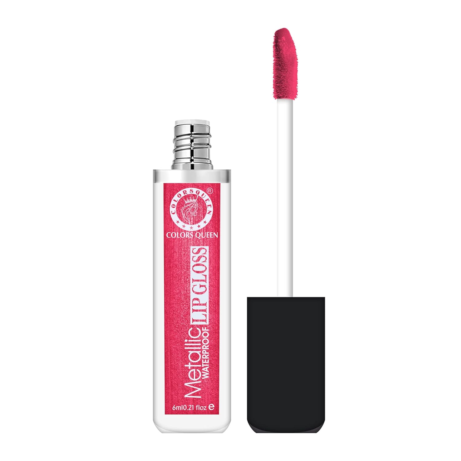 Colors Queen Metallic Waterproof Lip Gloss | Lightweight Lip Gloss with High Shine | Glossy Liquid Lipstick with Shimmer for Smooth & Shiny Lips, Non-Sticky Formula (06 - Neon Apple) - View 2 of 3