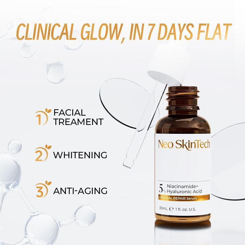 Neo SkinTech Serums 5% Niacinamide & Hyaluronic Acid 30ml Clinically Shiny in 7 Days 93% Effectively Brightens Skin - View 2 of 3