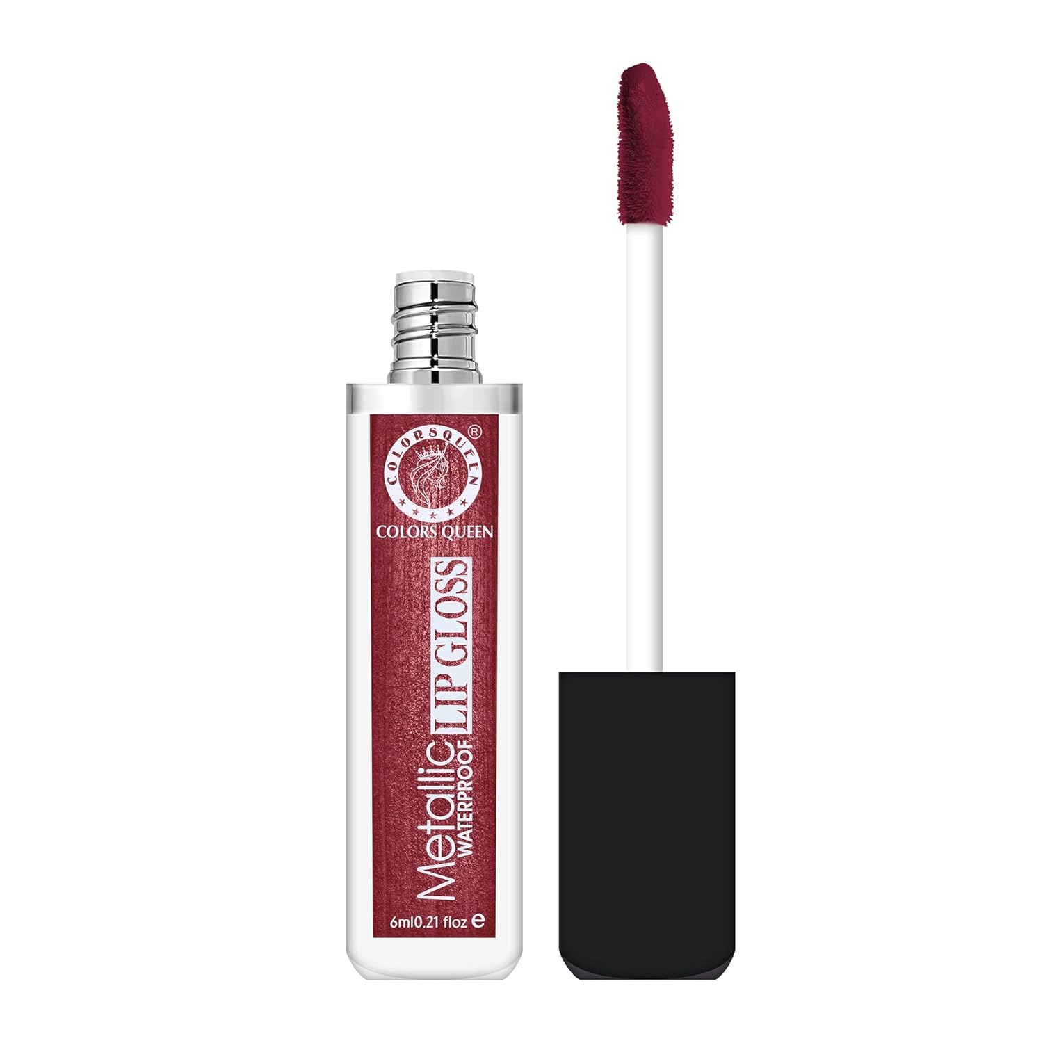 Colors Queen Metallic Waterproof Lip Gloss | Lightweight Lip Gloss with High Shine | Glossy Liquid Lipstick with Shimmer for Smooth & Shiny Lips, Non-Sticky Formula (08 - Socialite) - View 2 of 3