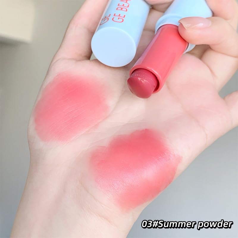 Gege Bear 2-in-1 Lip & Cheek Color Stick | Effortless Blend Full-Face Flush in Seconds | Smooth Glide-On Glossy Finish | Pigmented Shades Rose Pink & Peach Nude | Clean Water-Light Texture | Zero Greasy Feel | Perfect for Teen Girls & Women's On-the-Go Makeup Looks (03# Summer Powder, 7g) - View 2 of 8