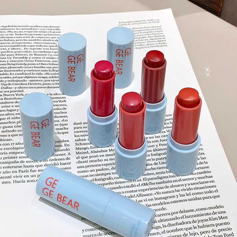 Gege Bear 2-in-1 Lip & Cheek Color Stick | Effortless Blend Full-Face Flush in Seconds | Smooth Glide-On Glossy Finish | Pigmented Shades Rose Pink & Peach Nude | Clean Water-Light Texture | Zero Greasy Feel | Perfect for Teen Girls & Women's On-the-Go Makeup Looks (03# Summer Powder, 7g) - View 3 of 8