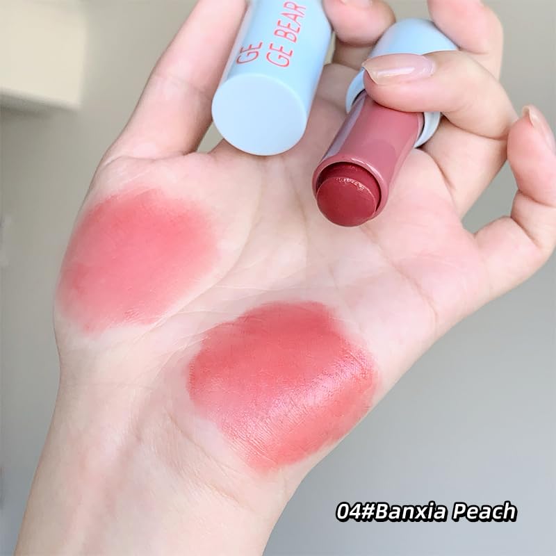 Gege Bear 2-in-1 Lip & Cheek Color Stick | Effortless Blend Full-Face Flush in Seconds | Smooth Glide-On Glossy Finish | Pigmented Shades Rose Pink & Peach Nude | Clean Water-Light Texture | Zero Greasy Feel | Perfect for Teen Girls & Women's On-the-Go Makeup Looks (04# Banxia Peach, 7g) - View 2 of 8