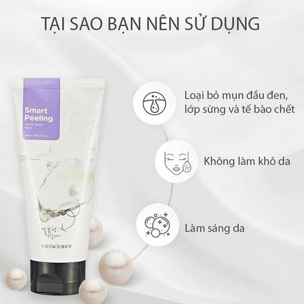 The Face Shop Korean facial scrub Smart Peeling White Jewel 120ml for skin whitening exfoliate face scrub face scrub - View 3 of 3