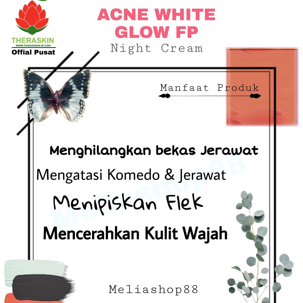 Night Cream Acne White Glow FP Skin Brightening Anti Acne Formula Overnight Repair Cream for Clear Smooth Hydrated Radiant Even Tone Complexion Reduces Blemishes Dark Spots and Pimples Face Care - View 2 of 3