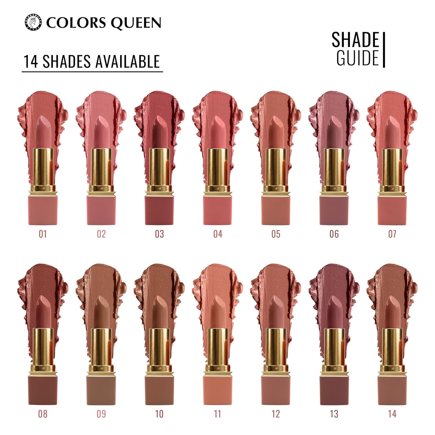 Colors Queen Nude It Creamy Matte Lipstick – 3.6g | Lightweight, Waterproof Lipstick for Women (12 - Blush) - View 3 of 7