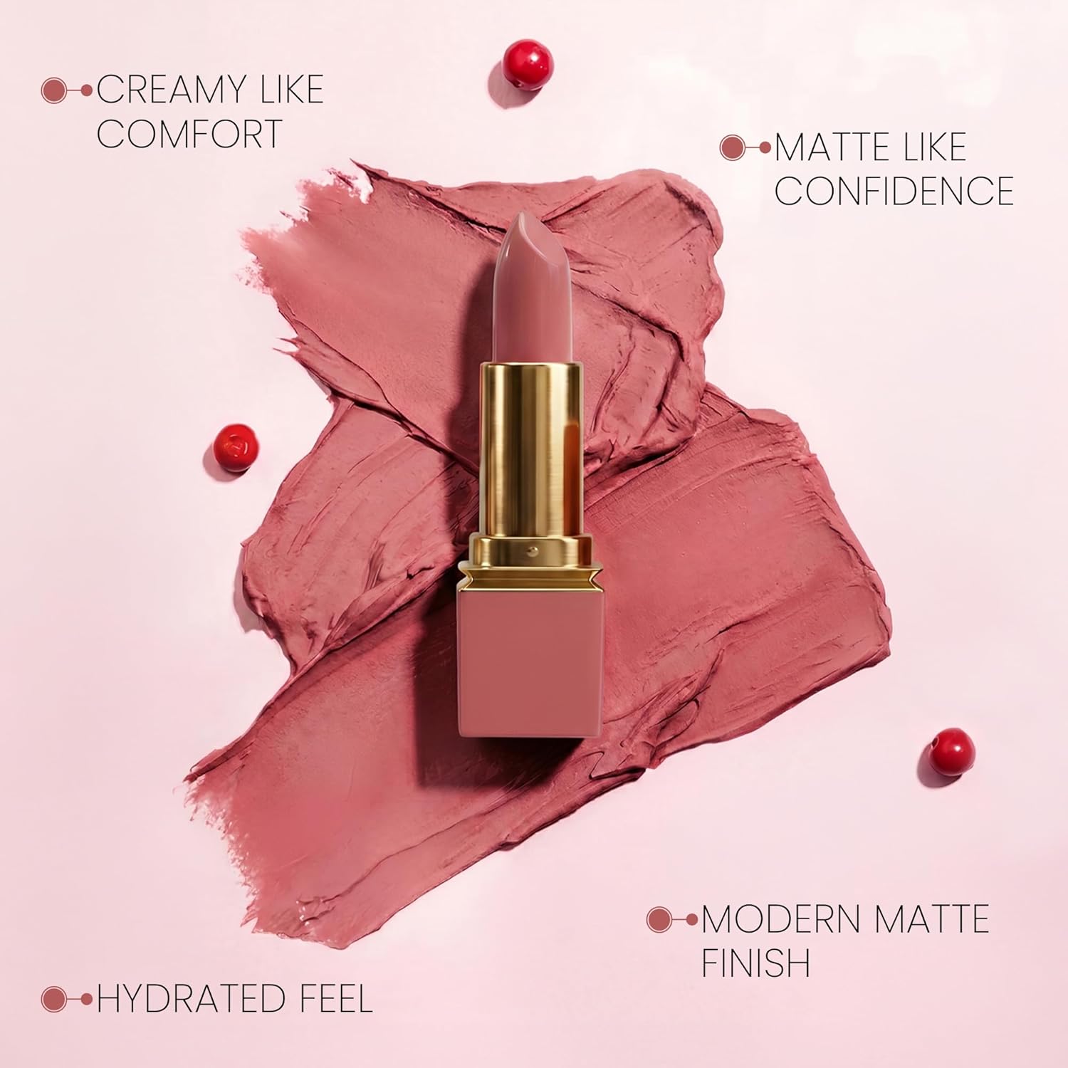 Colors Queen Nude It Creamy Matte Lipstick – 3.6g | Lightweight, Waterproof Lipstick for Women (06 - Dark Pink) - View 6 of 7