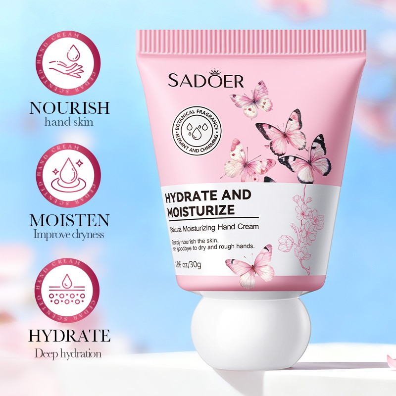 [ROREC] SADOER Sakura Hand Cream Moisturizing Repair Dry Cracked Hands Smooth Soft Fragrance Care 30g(FROM MALAYSIA) - View 2 of 3