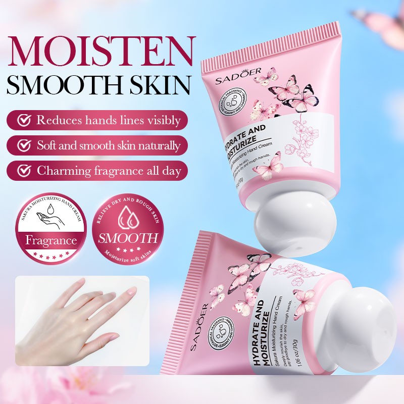 [ROREC] SADOER Sakura Hand Cream Moisturizing Repair Dry Cracked Hands Smooth Soft Fragrance Care 30g(FROM MALAYSIA) - View 3 of 3