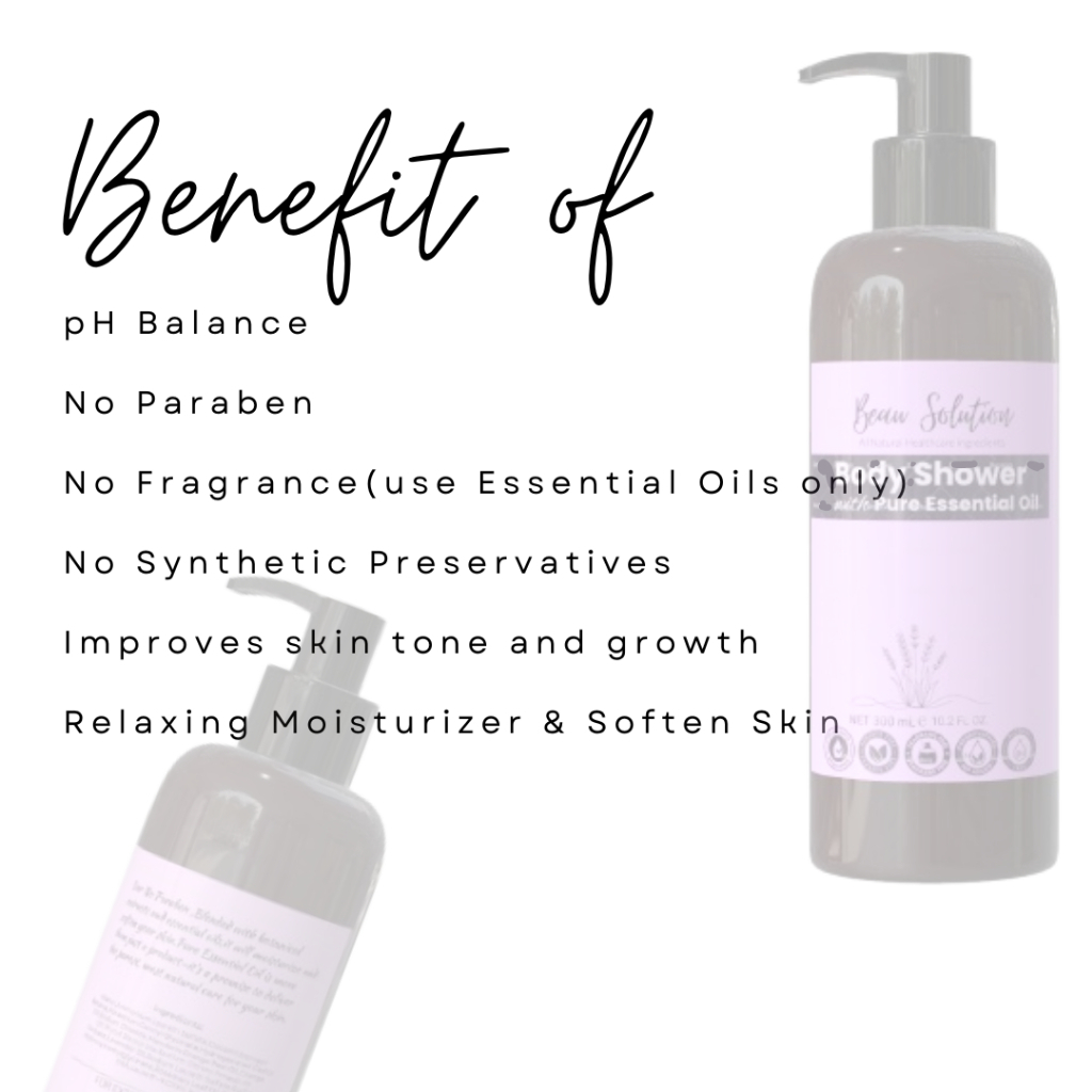 Shower Gel with Pure Essential Oil 300ml – Deep Cleansing Hydrating Body Wash with Aromatic Essential Oils for Soft Smooth Skin, Refreshing Fragrance, Moisturizing Daily Bath Care, Gentle Skin Cleanser - View 3 of 3