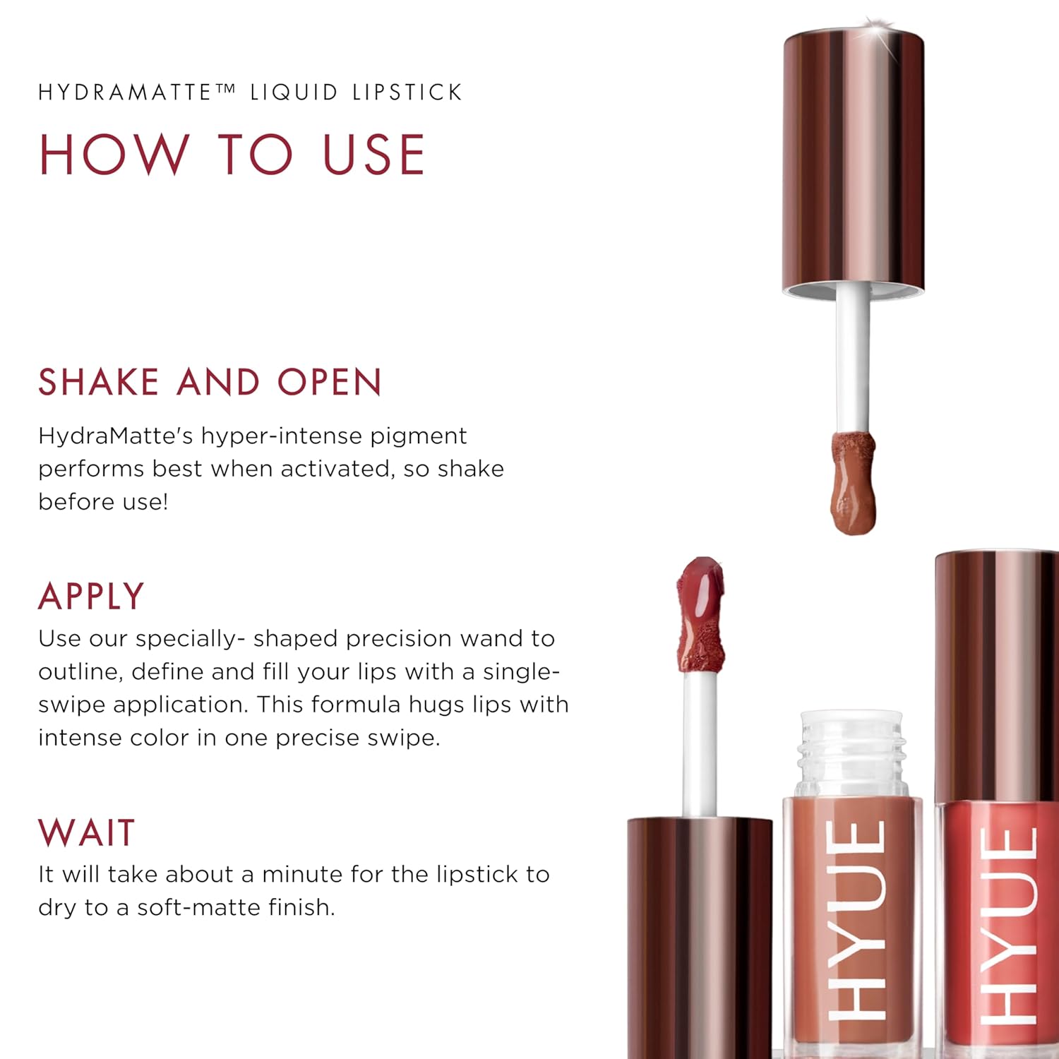HYUE HydraMatte™ Liquid Lipstick | 2.2ml | Biscotti Hottie Soft-Matte Long-Wear | Intense Color | with Jojoba, Almond & Gooseberry Extracts | Travel-Friendly | Precision Tip | 12 Bold Shades - View 4 of 7