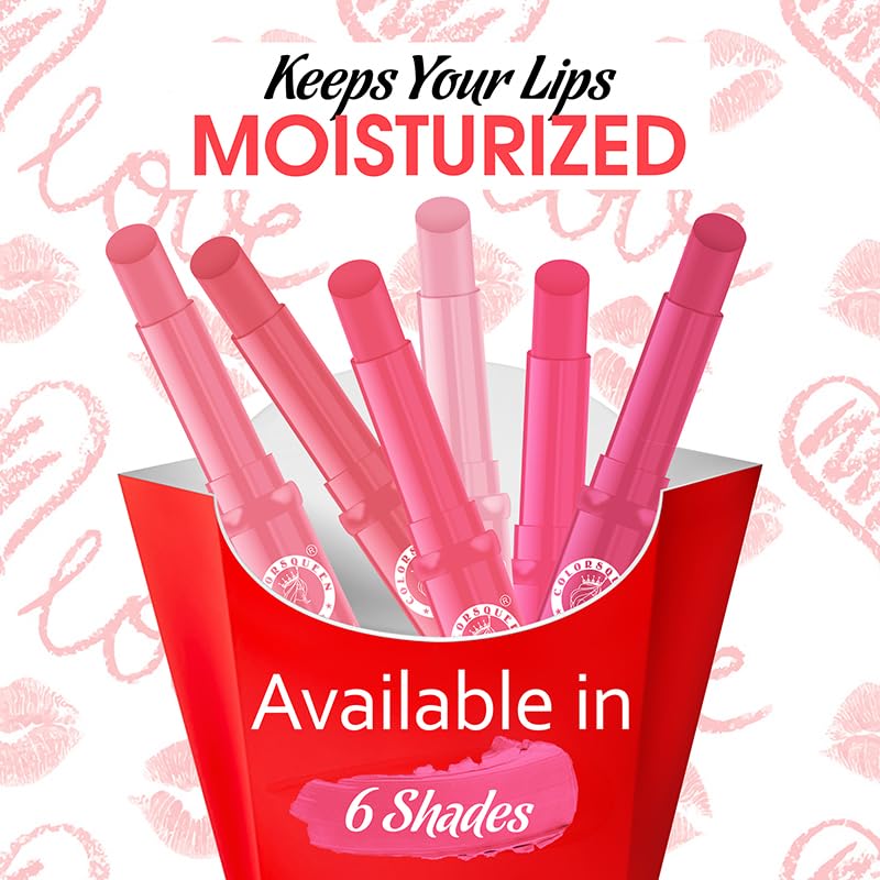 Colors Queen Queen Lips Color Lip Balm | Non Sticky, Hydrating & Nourishing For Dry Chapped Lips | Lip Balm for Men & Women Enriched with Shea Butter (Pink Candy & Girl Kiss) - View 2 of 5