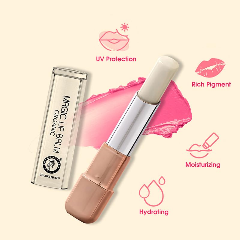 Colors Queen Magic Lip Balm for Dry & Chapped Lips | Non Sticky, Hydrating & Moisturising Formula | Lip Protection & Nourishment | Brightening Lip Balm Infused with Rapeseed Oil - View 2 of 3