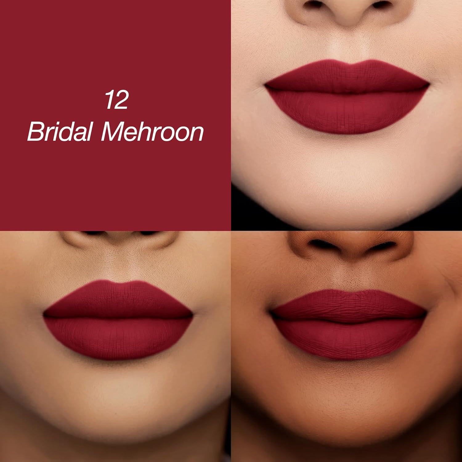 Colors Queen Luscious Lips - Non Transfer Creamy Matte Lipstick | Highly Pigmented with Smooth Application | Long Lasting Lipstick Waterproof | Smudge Proof Lipstick for Women (12 - Bride Maroon - 3.5g) - View 7 of 7