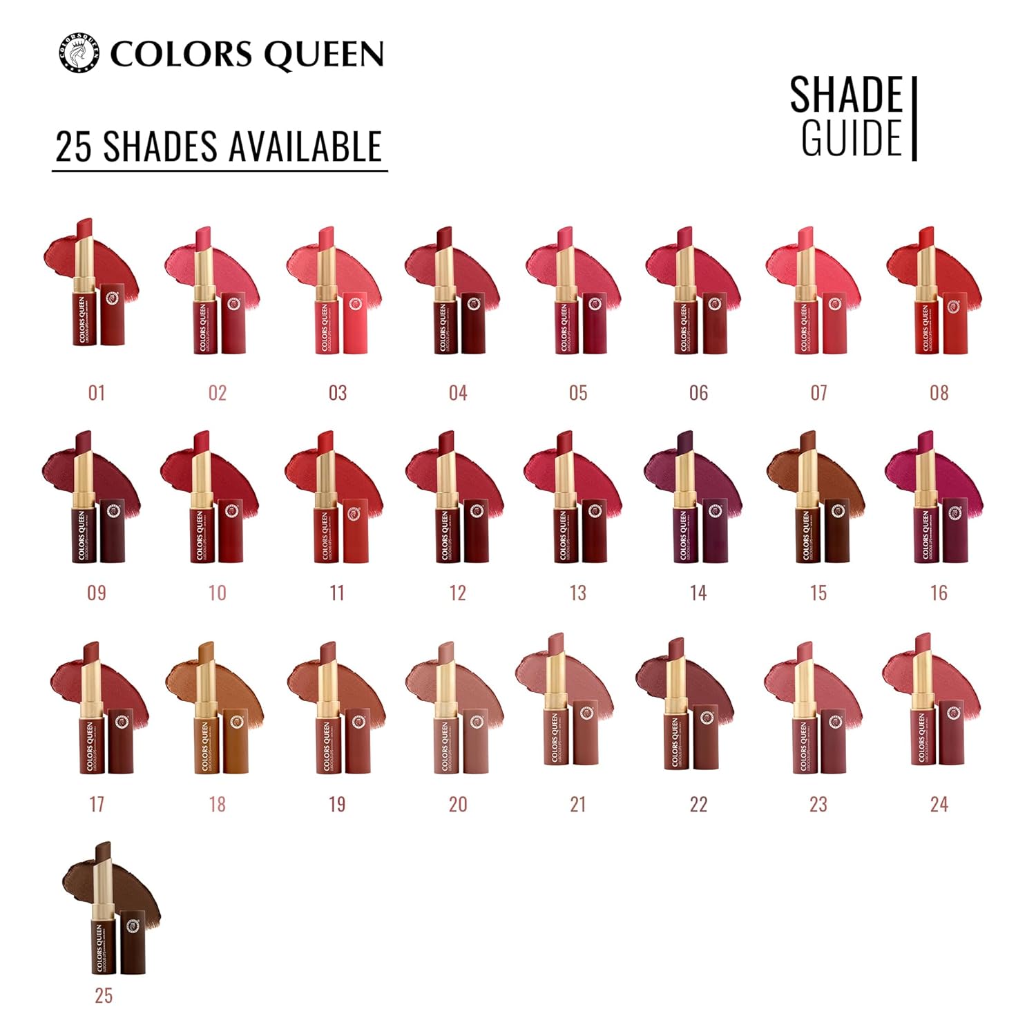 Colors Queen Luscious Lips - Non Transfer Creamy Matte Lipstick | Highly Pigmented with Smooth Application | Long Lasting Lipstick Waterproof | Smudge Proof Lipstick for Women (18 - Bunch Nude - 3.5g) - View 2 of 8