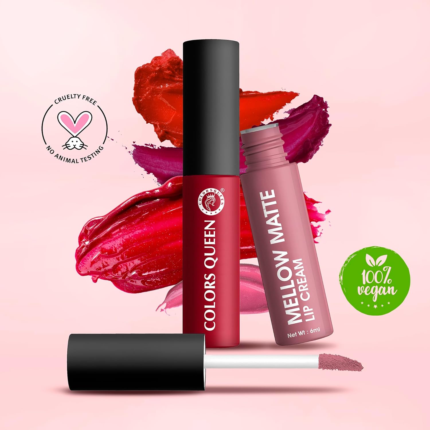 Colors Queen Mellow Matte Lip Cream, Long Wear Liquid Matte Lipstick, Velvety Soft Finish, Weightless Formula, Long Lasting Lipstick for Women (04 - No Doubts) - View 4 of 5