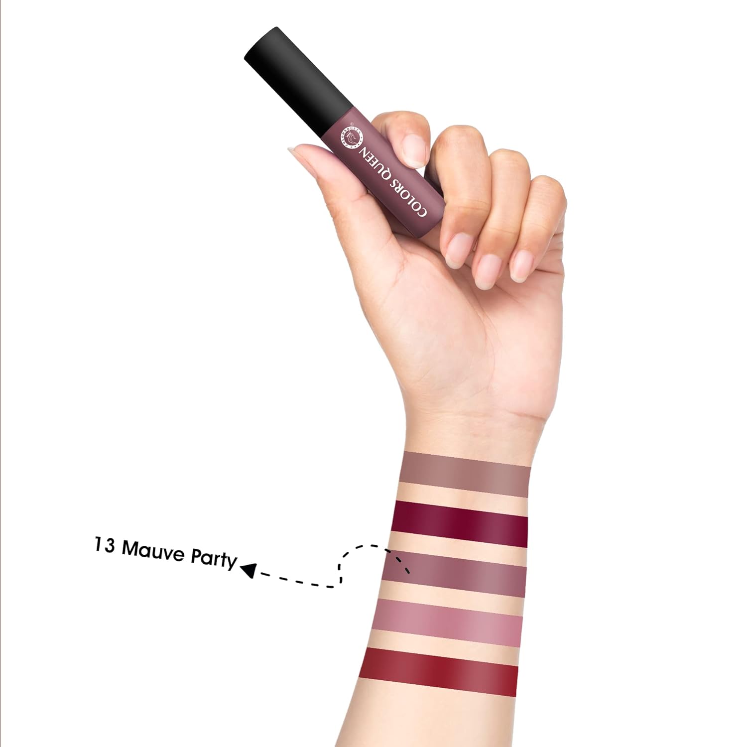 Colors Queen Mellow Matte Lip Cream, Long Wear Liquid Matte Lipstick, Velvety Soft Finish, Weightless Formula, Long Lasting Lipstick for Women (13 - Mauve Party) - View 5 of 5