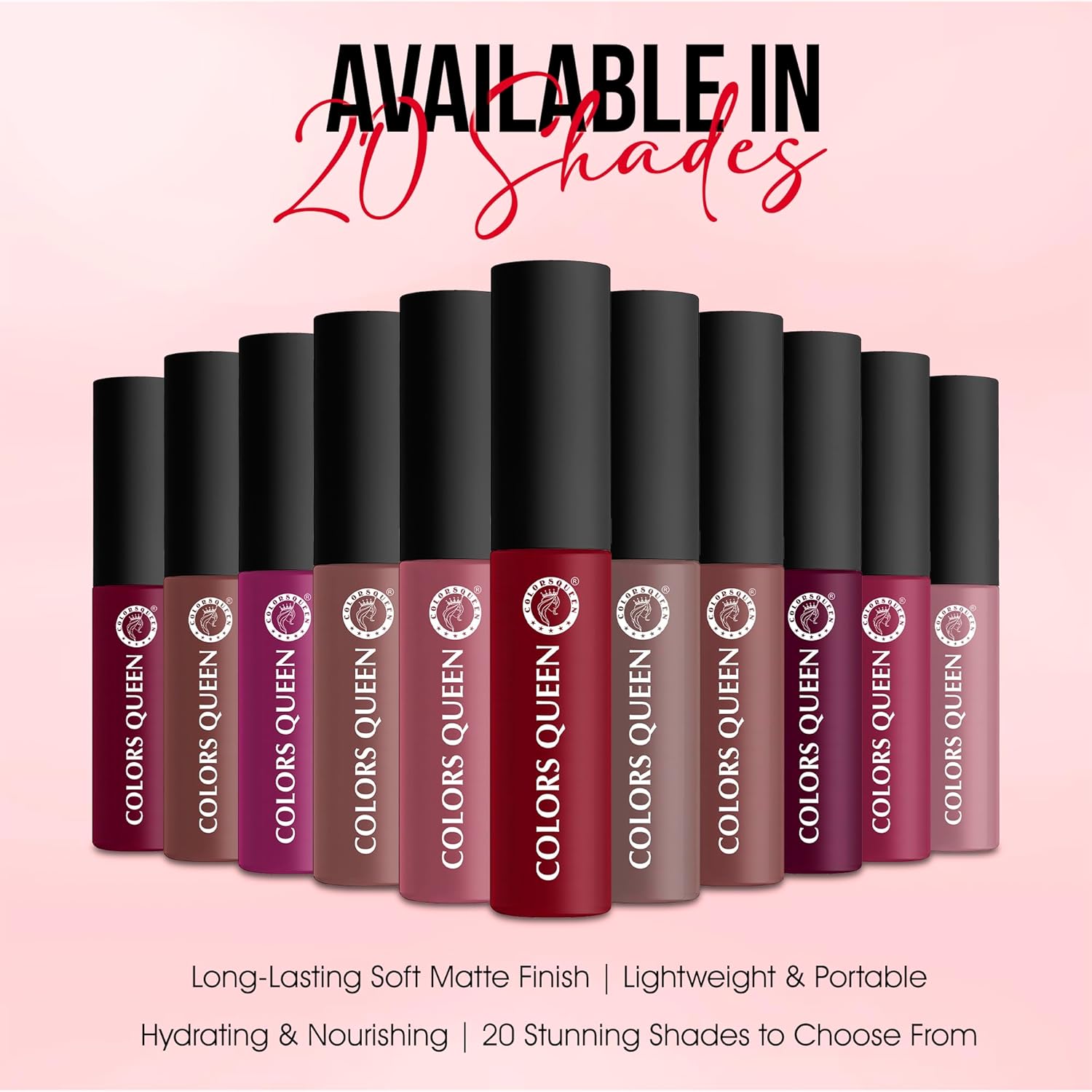 Colors Queen Mellow Matte Lip Cream, Long Wear Liquid Matte Lipstick, Velvety Soft Finish, Weightless Formula, Long Lasting Lipstick for Women (17 - Nude Latte) - View 2 of 5