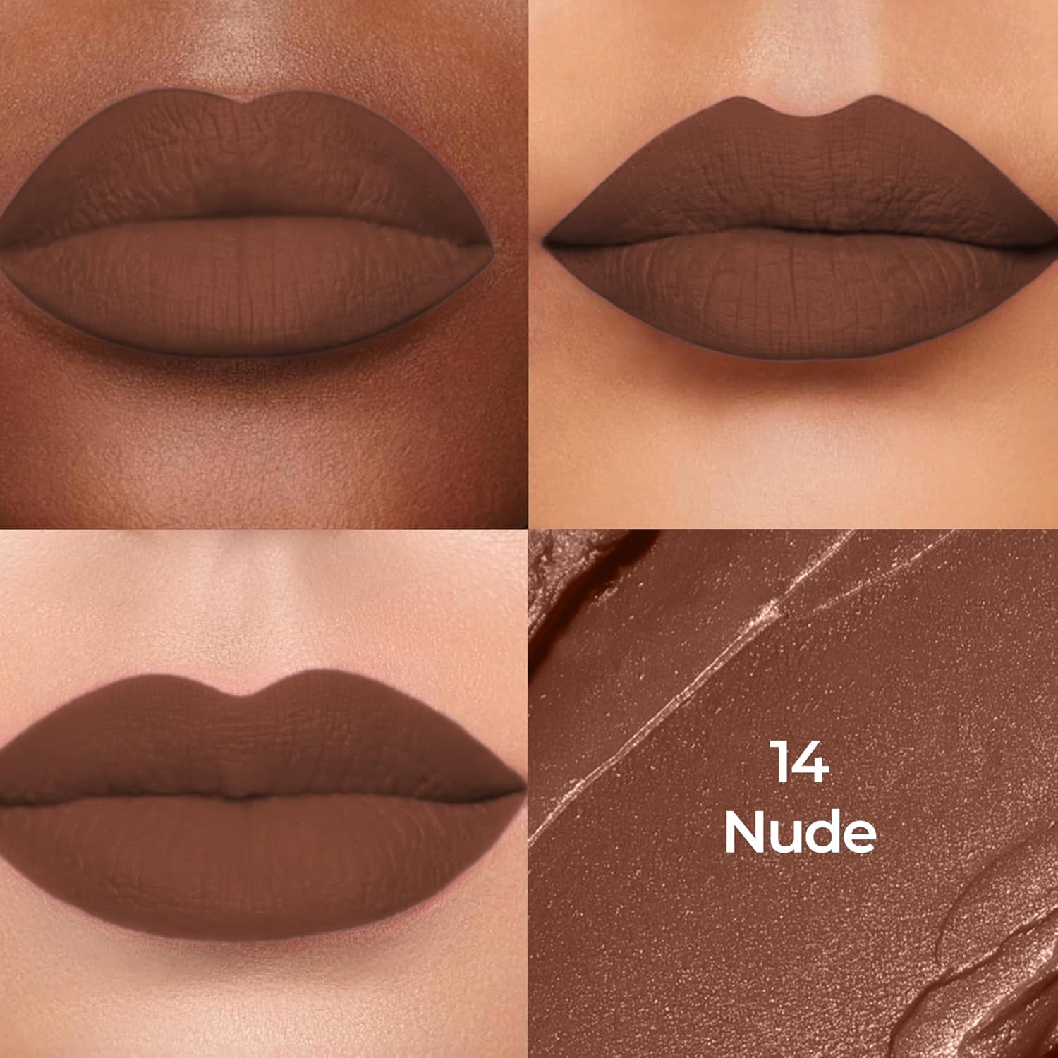 Colors Queen Luxury Matte Non Transfer Lipstick - 14 Nude, 4g | Highly Pigmented, Single Stroke Application, Ultra Matte Long Lasting | Smudge Proof & Waterproof Lipstick for Women - View 7 of 7