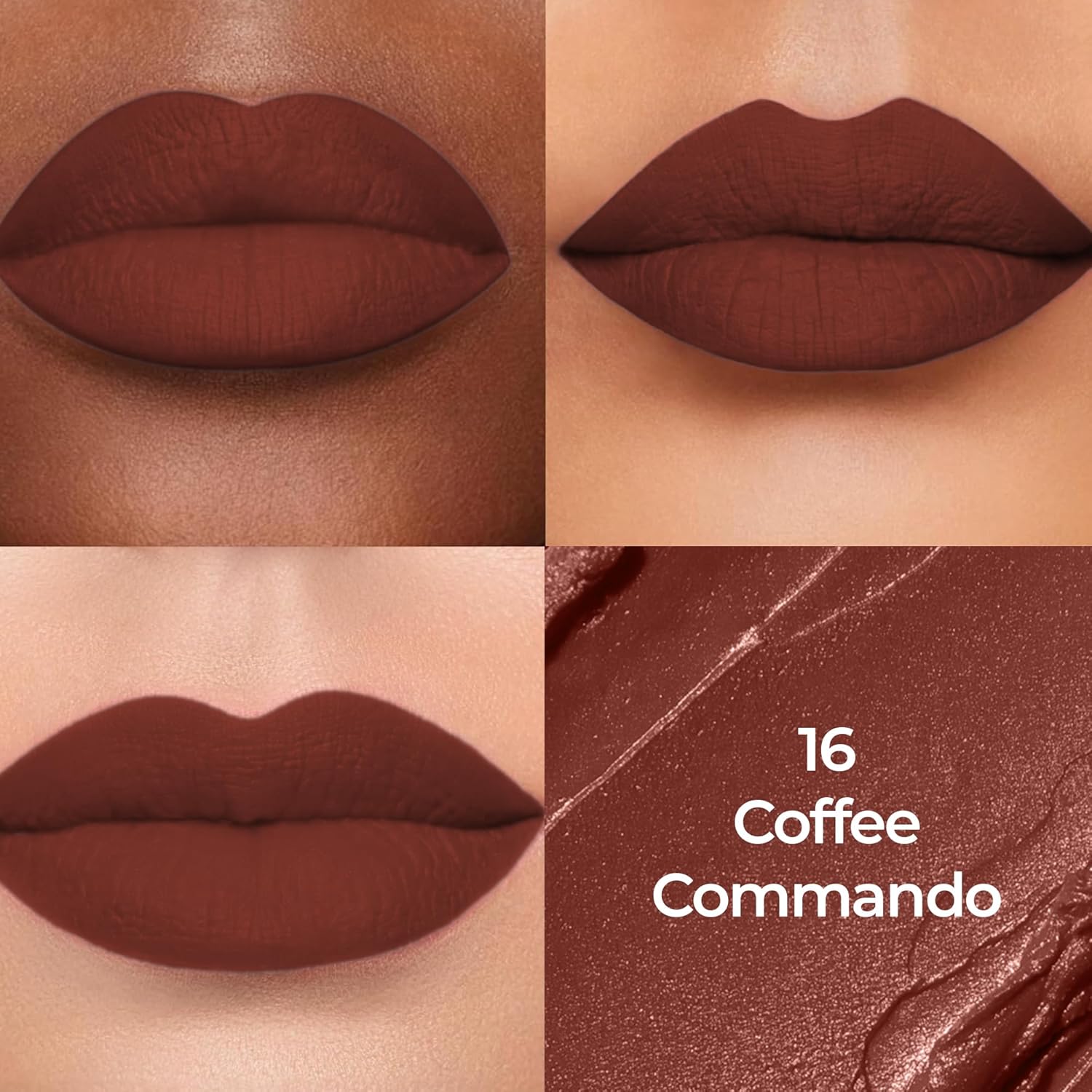 Colors Queen Luxury Matte Non Transfer Lipstick - 16 Coffee Commando, 4g | Highly Pigmented, Single Stroke Application, Ultra Matte Long Lasting | Smudge Proof & Waterproof Lipstick for Women - View 7 of 7