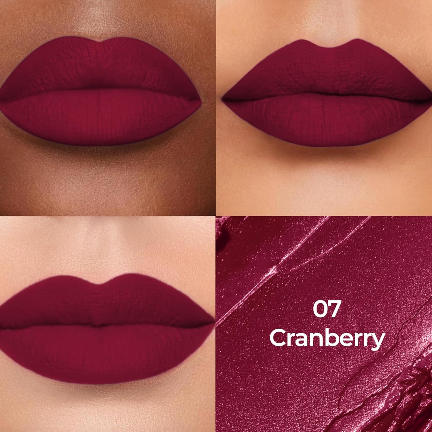 Colors Queen Luxury Matte Non Transfer Lipstick - 07 Cranberry, 4g | Highly Pigmented, Single Stroke Application, Ultra Matte Long Lasting | Smudge Proof & Waterproof Lipstick for Women - View 7 of 7