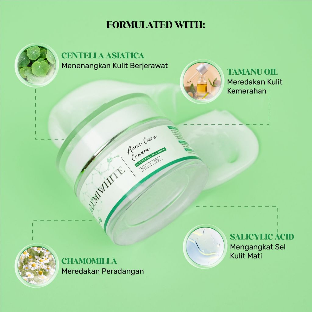 Lumiwhite Acne Care Cream – Anti-Acne Treatment for Pimples, Oil Control, Blemish Reduction, Soothing Irritated Skin, Clearing Pores, Improving Skin Texture, Lightweight Fast-Absorbing Formula for Smooth, Healthy, Clear, Balanced Daily Skincare Use - View 2 of 3