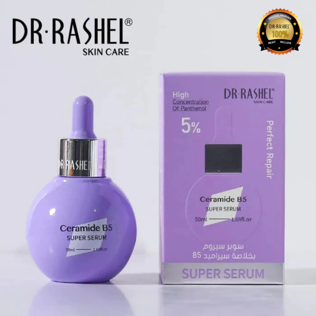 Dr Rashel 5% Panthenol Ceramide Vitamin B5 Super Repair Hydrating Skin Barrier Strengthening Facial Serum for Dry Sensitive Skin Deep Moisturizing Soothing Anti-Irritation Daily Use 50ml Bottle Care Treatment - View 2 of 3