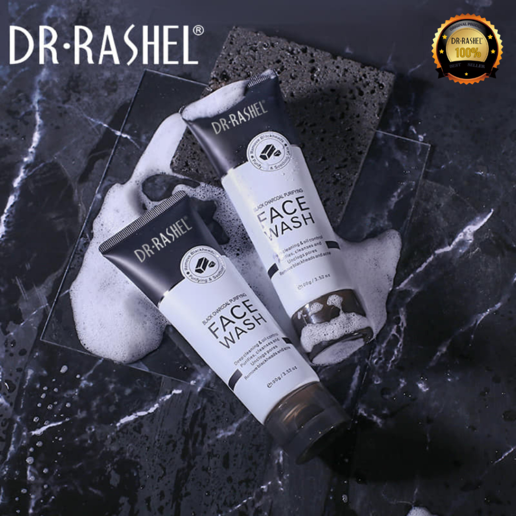 Dr Rashel Black Charcoal Purifying Face Wash 100g – Deep Cleansing Blackhead Removal Formula for Oily Skin, Removes Dirt, Excess Oil, Impurities and Refreshes Skin with Activated Charcoal Care - View 2 of 3