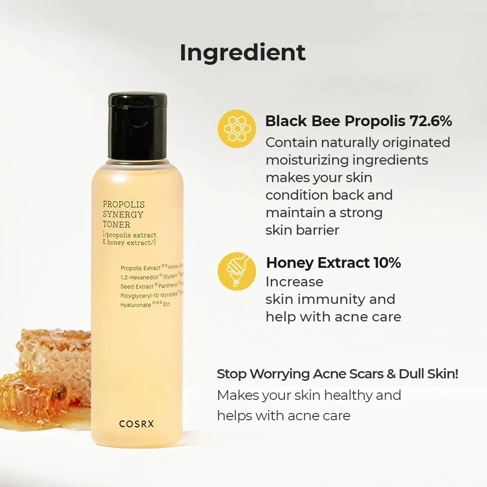 COSRX Propolis Synergy Toner 150ml with 72.6% Propolis Extract for Hydrating, Nourishing, Glowing Skin, Lightweight Daily Facial Care, Moisture Boosting, Soothing Formula Suitable for All Skin Types - View 2 of 3