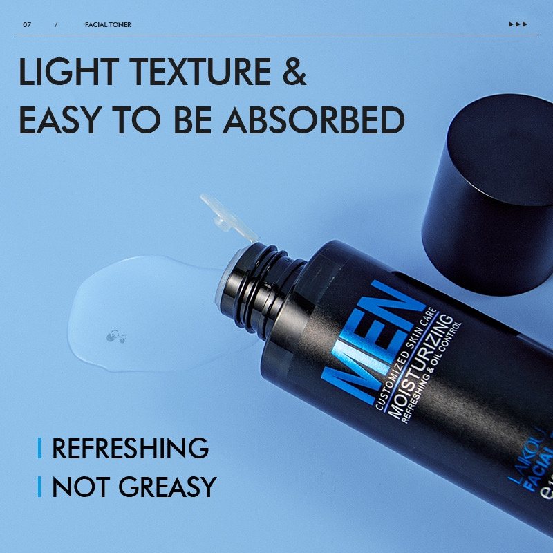 LAIKOU Men Facial Toner 100ml with Hyaluronic Acid for Pore Tightening, Oil Control, Deep Hydration, Moisturizing, Skin Refreshing, Daily Men Skincare, Lightweight Formula for Smooth Clear Skin - View 2 of 3