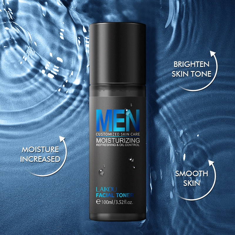 LAIKOU Men Facial Toner 100ml with Hyaluronic Acid for Pore Tightening, Oil Control, Deep Hydration, Moisturizing, Skin Refreshing, Daily Men Skincare, Lightweight Formula for Smooth Clear Skin - View 3 of 3