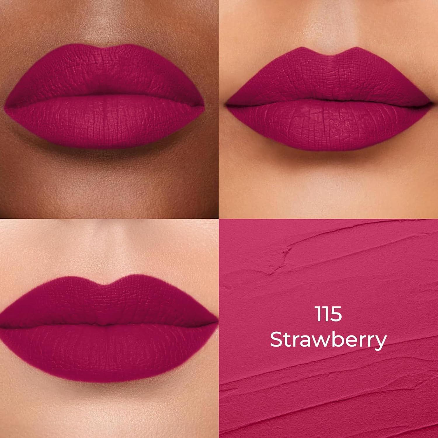 Colors Queen Hold Up Full Day Non-Transfer Matte Lipstick | Long Lasting and Weightless Formula | Intense Color Pay Off | Waterproof Lipstick for Women (115 - Strawberry, 4g) - View 4 of 6