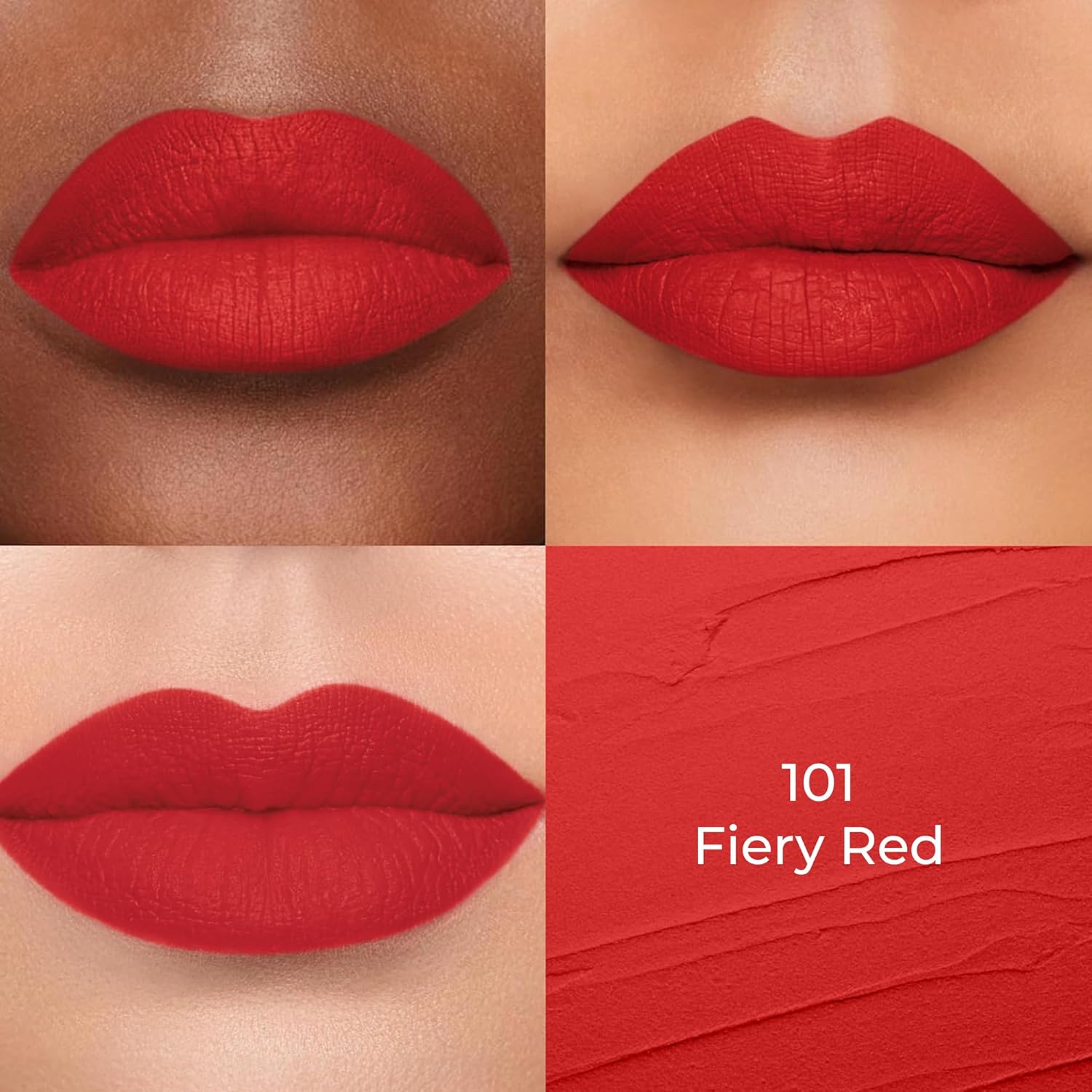 Colors Queen Hold Up Full Day Non-Transfer Matte Lipstick | Long Lasting and Weightless Formula | Intense Color Pay Off | Waterproof Lipstick for Women (101 - Fiery Red, 4g) - View 4 of 6